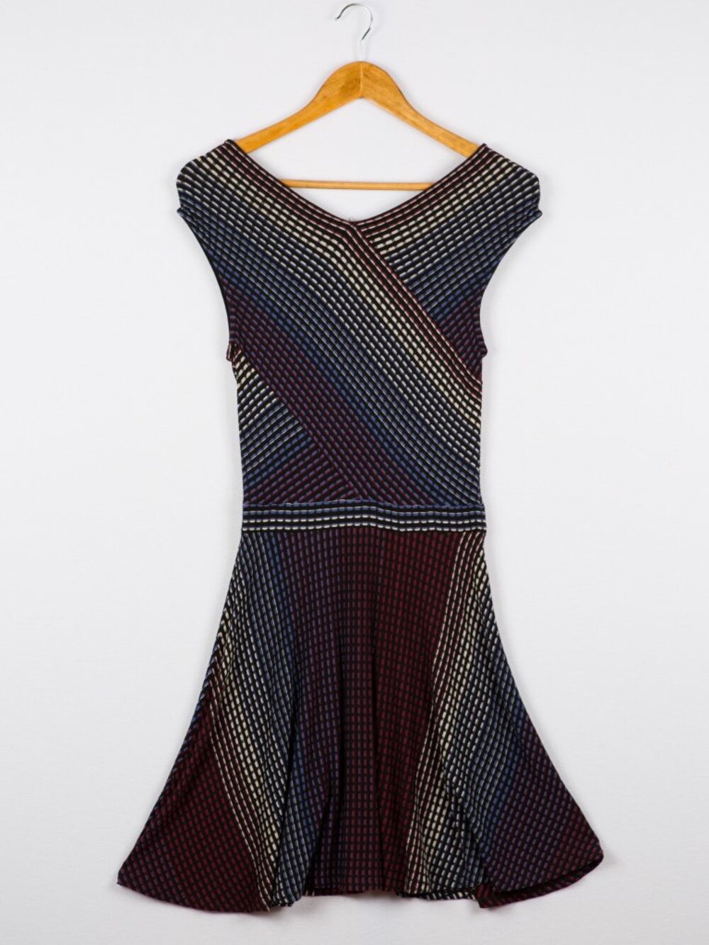 BCBGMaxAzria Multicolor Striped Fit-and-Flare Midi Dress - Picture 2 of 12